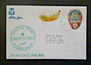 1934 Niuafo'ou Island Tonga To Sandusky OH SS Mariposa 2 Cancels Tin Can Mail