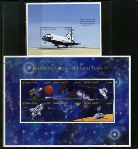 SIERRA LEONE 1996 SPACE EXPLORATION SHEET OF 6 STAMPS & S/S MNH