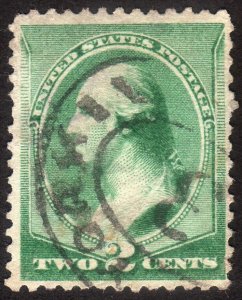 1887, US 2c, Washington, Used, Sc 213