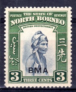 NORTH BORNEO 1945 optd  BMA  3 cent   NH   unmounted mint