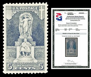 Scott 628 1926 5c Ericsson Memorial Issue Mint Graded XF-Sup 95 NH with PSE CERT