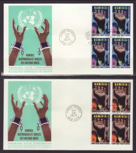 UN New York 263-264 Namibia B/4 Geneva S/2 U/A FDC