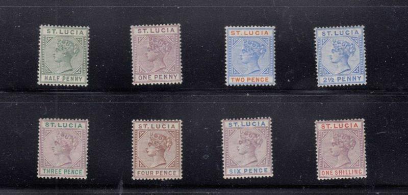 ST LUCIA SG # 43-50 VF-MVLH QUEEN VICTORIA ISSUES CAT VALUE $81+