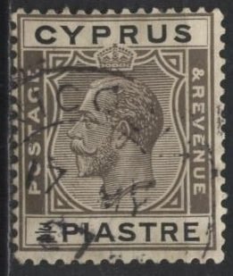 Cyprus 93 (used) ¾pi George V, gray black & black (1925)