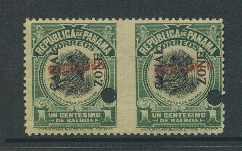 Canal Zone Scott 52S Var Specimen Imperf Gutter Pair of Stamps (CZ52-v1)