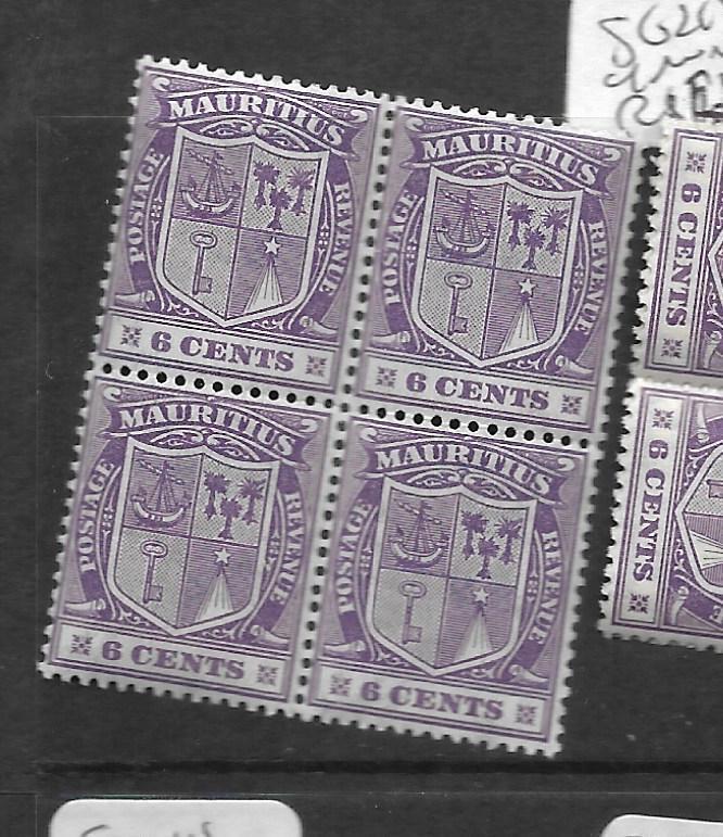 MAURITIUS (P0202B) ARMS  6C  SG 213  BL OF 4  MNH