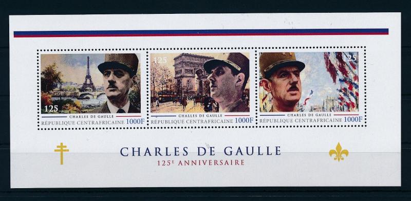 [81371] Central African Republic 2011 Charles de Gaulle Paris Sheet MNH