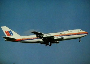 Boeing B747 United Airlines Tokyo-Narota Airport Japan Aviation Postcard 13742-