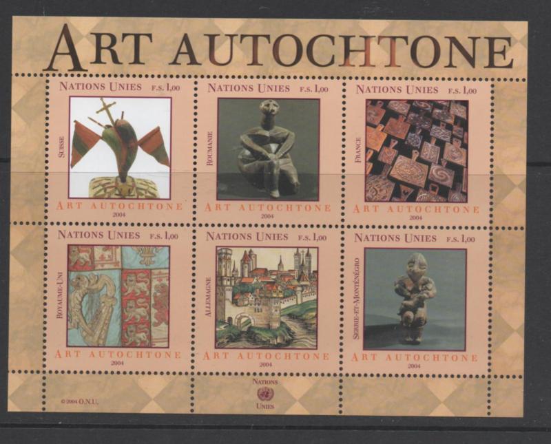 SCOTT  422a-f  MNH  UN GENEVA   ART  Sheet of 6 2004
