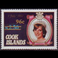 COOK IS. 1983 - Scott# 739b Diana Surch. 96c NH