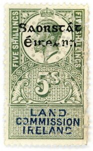 (I.B) George V Revenue : Land Commission Ireland 5/- (Free State OP)