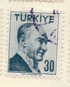 Turkey 1957 Early Issue Fine Used 30k. 093542