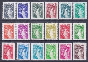 France 1560-77 MNH OG 1977-78 Sabine - After David Full 18 Stamp Set Very Fine