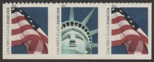 4518-19 Lady Liberty/Flag ATM Booklet Bottom Row of 3 MNH $1 Shipping