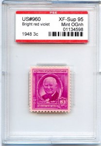 US SCOTT #960 MINT-XF-SUP-OG-NH GRADED 95 PSE ENCAPSULATED SMQ $40 (8/14/24 GP)