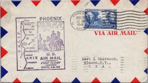 FFC 1949 - Airmail RT AM 105 - Phoenix, AZ To Reno, NV - J3201