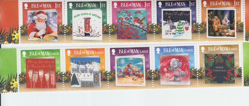 2019 Isle of Man Christmas Cards (10)  (Scott NA) MNH