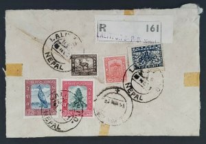 1962 Lalitpur Nepal to Woodstock Vermont Registered Liable to Customs Duty Cover