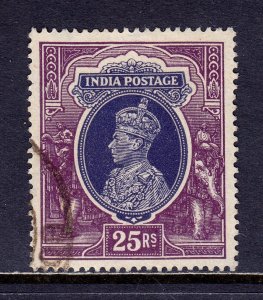 INDIA — SCOTT 167  — 1937 25r KGVI DEFINITIVE — USED — SCV $24