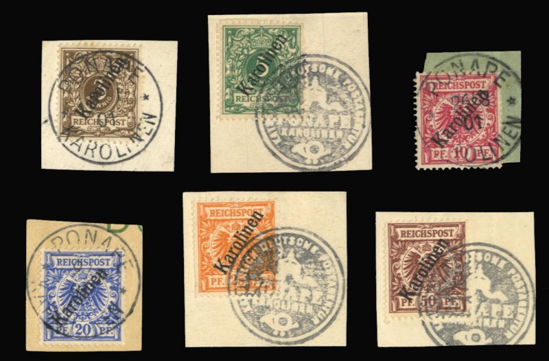 German Colonies, Caroline Islands #1-6 Cat$178, 1900 3pf-50pf, set of six, ea...