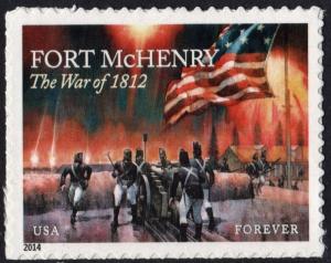 SC#4921 (49¢) War of 1812: Fort McHenry Single (2014) SA