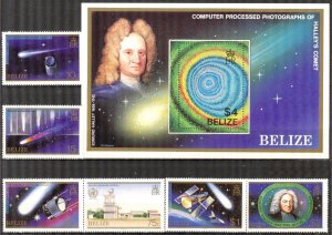 Belize 1986 Space Halley's Comet Mi.873/8 Bl. 79 MNH