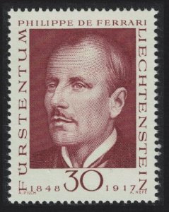 Liechtenstein Philippe de Ferrary Pioneer of Philately 1968 MNH SG#496