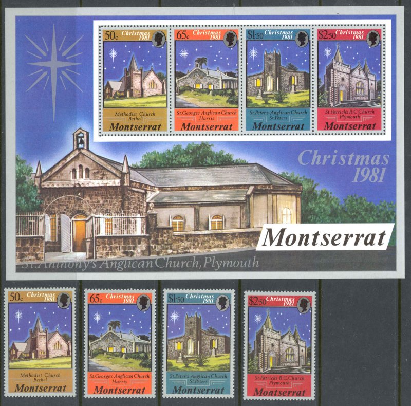 Montserrat Sc# 476-479a MNH 1981 Christmas