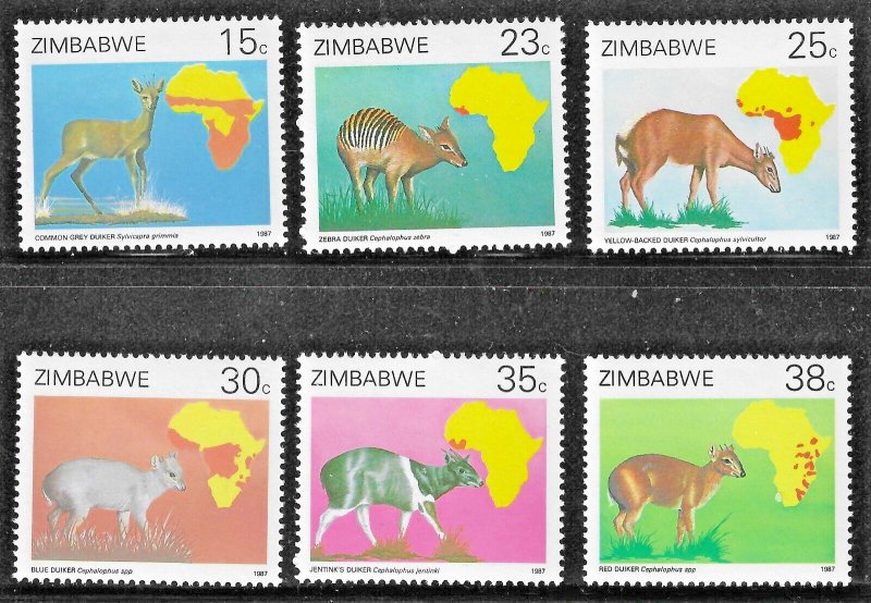 Zimbabwe (1987) - Scott # 550 - 555,  MNH