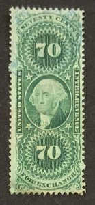 USA REVENUE STAMP 1862-71 70 CENTS FOREIGN EXCHANGE SCOTT  #R65c