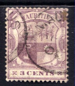 Mauritius 1895 - 99 QV 3ct Dull Purple Used SG 129 ( D945 )