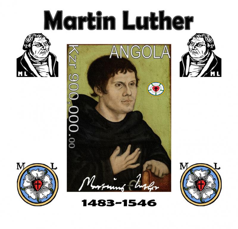 ANGOLA SHEET IMPERF MARTIN LUTHER