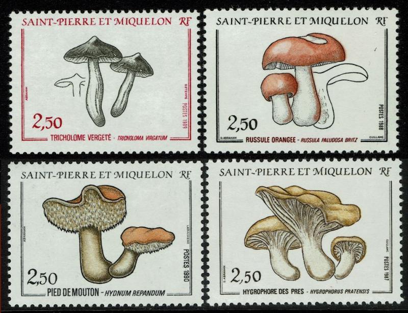 St Pierre & Miquelon #487-90  MNH - Mushrooms (1987)