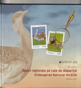 ROMANIA 2021 STAMPS EUROPE CEPT WILDLIFE FAUNA MINK MNH POST FOLDER ANIMALS