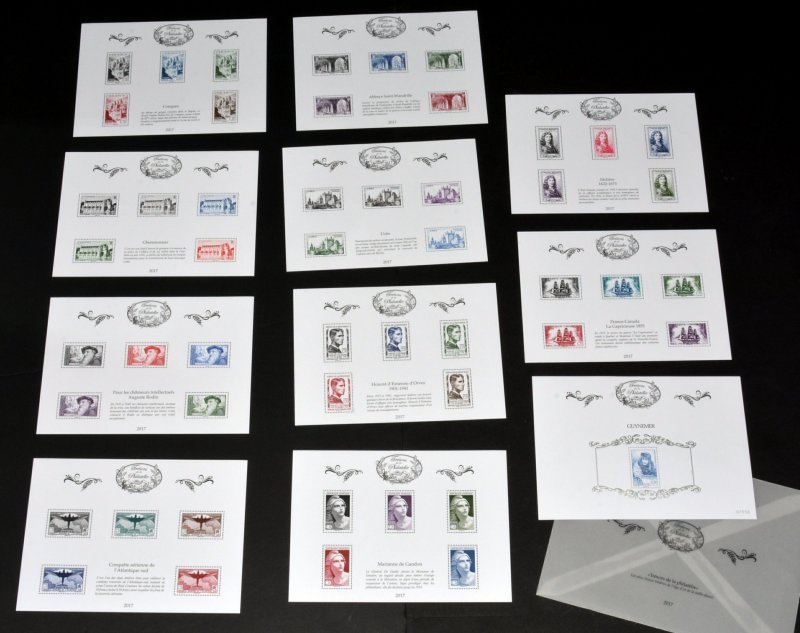 FRANCE 2014-2018 - TREASURES OF PHILATELY 53 S/S Sets W/Yvert/Tellier Album *GEM