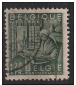 Belgium 1948 - Scott 378 used - 1.75 fr, Industrial Arts 