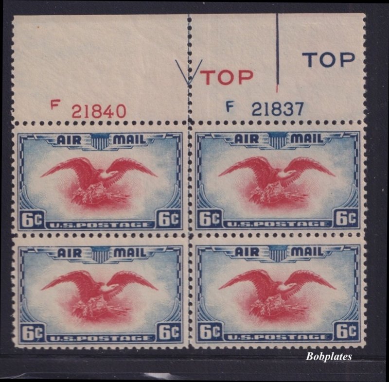 BOBPLATES #C23 Eagle Plate Block F21837 F21842 F-VF NH Type I DCV=$8 *