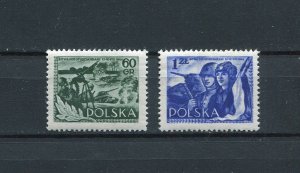 POLAND 1954 10th ANNIVERSARY BATTLE OF STUDZIANKI SCOTT 633-634 PERFECT MNH