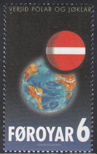 Faroe Islands 2009 MNH Sc #508 6k Earth and No Entry sign Global Warming