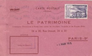 France 1955 Le Patrimoine stamps card R20316