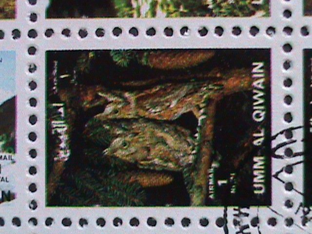 UMM AL QIWAIN-COLORFUL LOVELY WORLD WILD ANIMALS CTO MINI SHEET VERY FINE