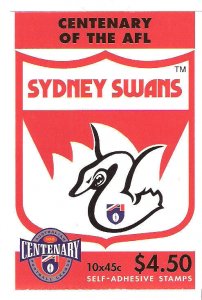 Centenary AFL 2 Stamp Booklets Sydney Swans Australia South Melbourne CTO