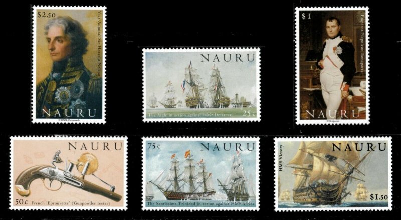 Nauru 2005 - Battle of Trafalgar, Napoleon, Ships - Set of 6v - 523-28 - MNH 