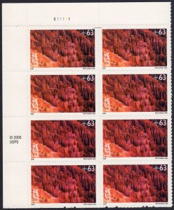 Scott #c139 Bryce Canyon Plate Block of 8 Airmail Stamps - MNH