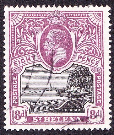 ST HELENA 1912 KGV 8d Black & Dull Purple SG78 FU