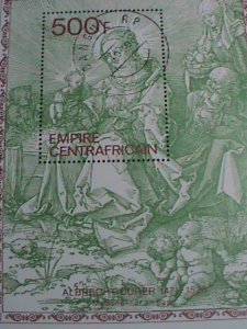 EMPIRE CENTRAL AFRICA STAMP-1978 VIRGIN & THE CHILD PAINTING-CTO-S/S SHEET VF