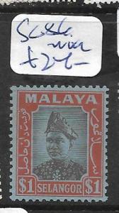 MALAYA SELANGOR  (P0601B) SULTAN $1.00 SG 86  MOG