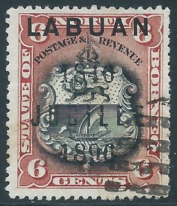 Labuan, Sc #70, 6c Used