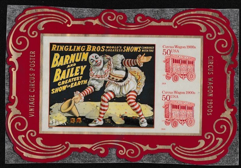 United States # 4905c, Circus Poster, Souvenir Sheet, Unused, No Cancel
