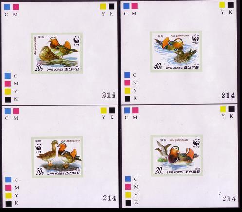 Birds WWF Mandarin Duck 4 De-Luxes imperforated